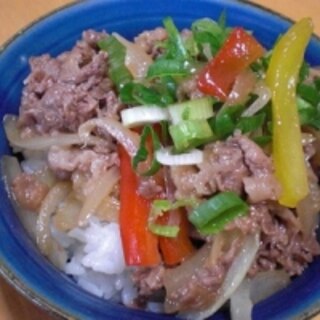 焼肉のタレデで簡単！　　「牛肉のタレ丼」　　♪♪